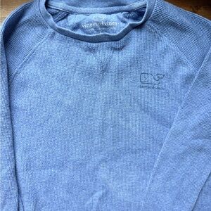 Vineyard Vines Boy's Light Blue Waffle-Knit Crewneck Sweater